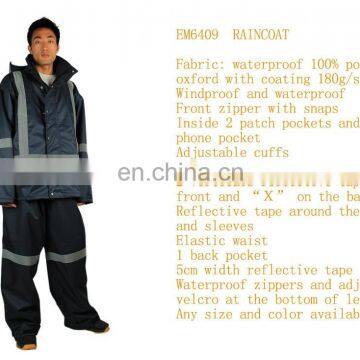 fabric raincoat pvc waterproof raincoat ,safety workwear raincoat