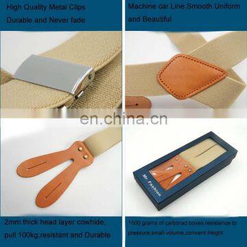 Top high-end brand boxes packing custom design real leather suspenders