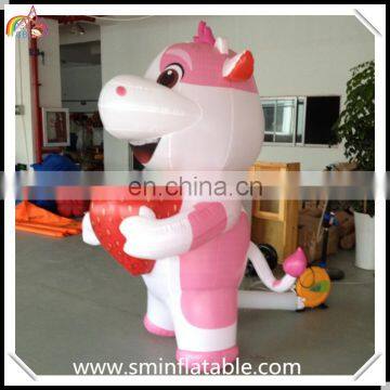 Commercial Vivid Inflatable Cow, Animated Inflatable Pink Cow With Strawberry, Advertising Inflatable Cattle for Oudoor Event photo-3