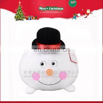 Soft Christmas Toy White Stuffed Plush Snowman Ball with Hat