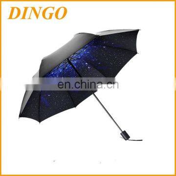 Customized Color Auto Open And Close Three Folding Sun umbrella