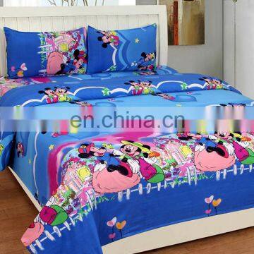 100% Cotton Set Of 3 Pcs Double Bed Sheet With 2 Pillow Cover