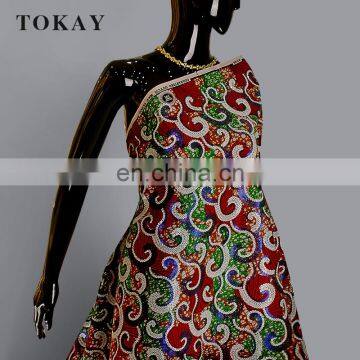 2016 Unique African Wax With Sequins Fabric
