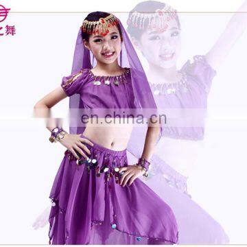 ET-136 Arabic Practice Children Girls Belly Dance Wear Clothes 4pcs/2pcs Suit photo-5