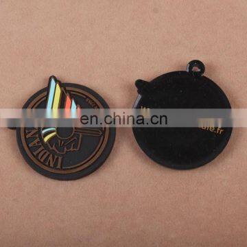 High quality black keyring custom rubber soft pvc keychain