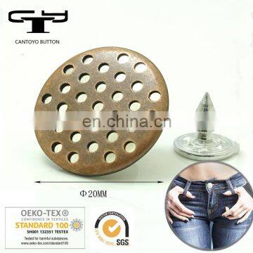 Gold Plated Shank Button Brass Jeans Button Custom Embossed Vintage Brass Denim Jeans Buttons and Rivets photo-3