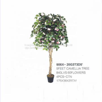 China manufacturer artificial camellia tree with real looking plant indoor decorative bonsai