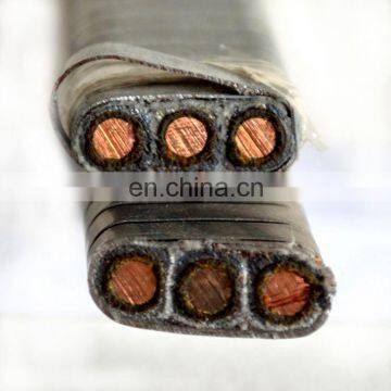 Flat,Copper Conductor,PP Insulated NBR Sheathed,Galvanized Steel Tape Interlocked Armoring,ESP/Submersible Oil Pump Cable