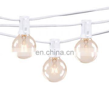 25ft Outdoor Holiday Decoration Lights G40 Globe Incandescent Bulb String Lights White Wire photo-3