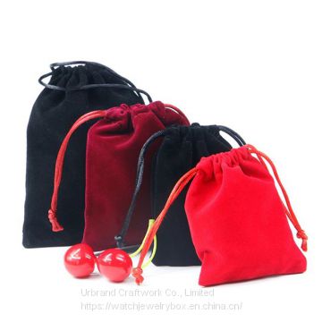 Colorful Wholesale Velvet Jewelry Pouch Drawstring Velvet Bracelet Jewelry Bag