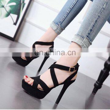 Women Gladiator Platform Sandals Leisure Summer Cross Strappy High Heels Sandals 12cm Stiletto Heels Sandals Platform Heels