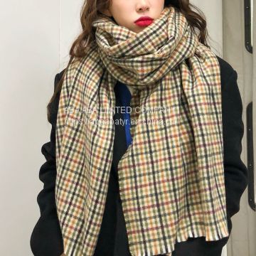 Yellow and green plaid scarf