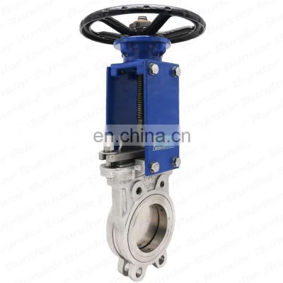 Bundor 4" class150 DN100 WCB wafer knife gate valve supplier sluice