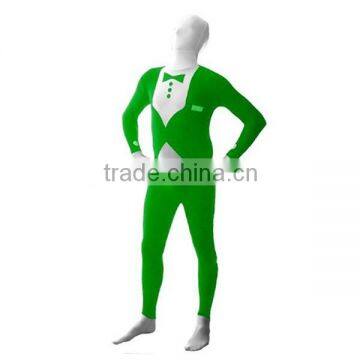 Green Tuxedo Men's Full Body Spandex Lycra Suit HNF010