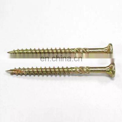 Zinc Yellow milling thread pozi double flat head chipboard screws