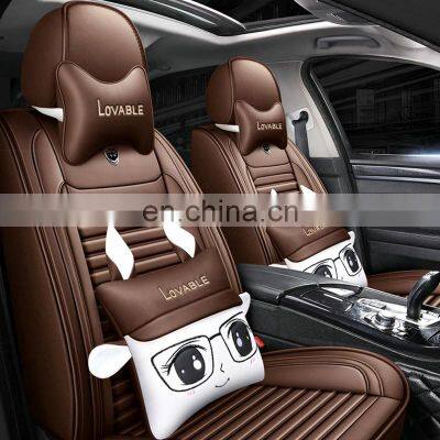 2021 Hot Cartoon Car Seat Covers for Universal Cars Leather Seat Covers Front and Rear Split Bench Protection photo-2