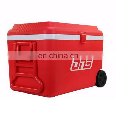 China 60L Custom Promotion Mini Portable Plastic Ice Cooler Box With Wheels