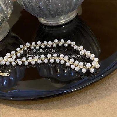 Wholesale Handmade Pearl Necklace 14K Gold 3-4mm Natural Freshwater Pearl Necklace Bracelet Jewelry Sets photo-4