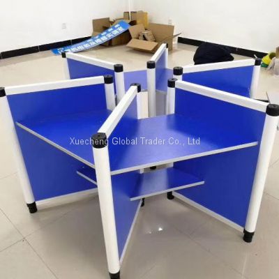 School Student Lab Workbench Science Lab Bench Hexagonal Aluminium Alloy Wood Biology Laboratory Table