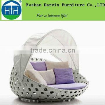 garden furniture plastic weave sofa bed rattan round sofa bed