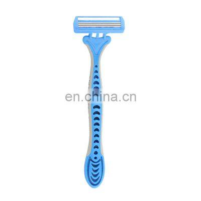 Hotel supplies Disposable Travel hotel Stainless Steel Safety Men Triple Blade Shaver Razor