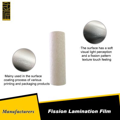 fission textured lamination film for photo packaging and printing items