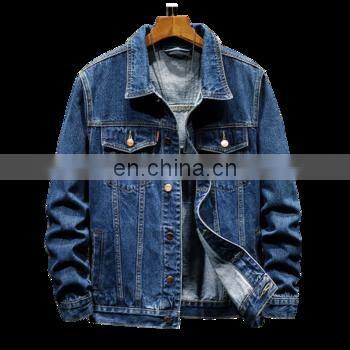 2019 New style Casual Denim Motorcycle Jacket wholesale Plus Size Cowboy cotton warm washed button winter jeans jackets men