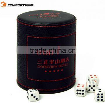 2015 big hot wholesale mini plastic leather dice shaker