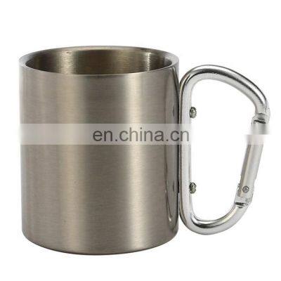High Quality 220ML Double Walled Stainless Steel Mug With Carabiner Handle photo-3