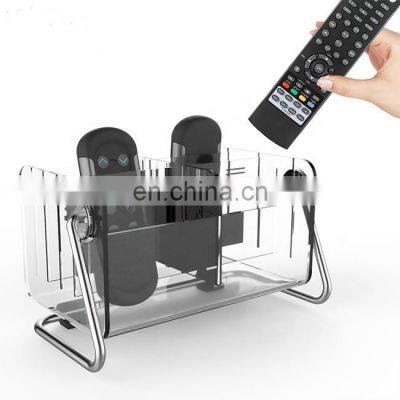 Remote Control Holder Remote Control Organizer Acrylic Caddy Remote Holder Tidy Space Saving Metal TV Remote Control Storage