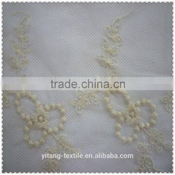 embroidrered big flower net fabric