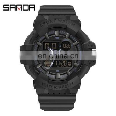 SANDA 3037 Ladies Mens Analog Digital Watches Military Waterproof Clock Casual Watch Women