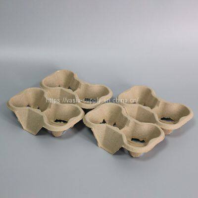 Hot Sale Durable Drink Carrier wholesale Molded paper pulp 2 cup drink carrier