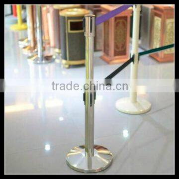 Stainless Steel Mirror Polished Retractable Belt Stanchion Crowd Barrier