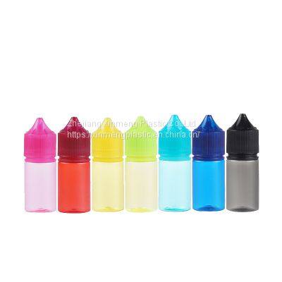 Colorful 30ml Short V3 E-liquid Bottle Childproof Flat Cap Squeeze Plastic Pet E-juice Vape Oil Dropper Bottle photo-2