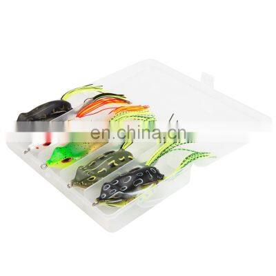 JOHNCOO 7cm 20g Hot Sale 5pcs Soft Frog Fishing Lures Set with Tackle Box