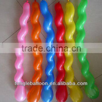 EN71 high quality colorful screw shape latex balloon