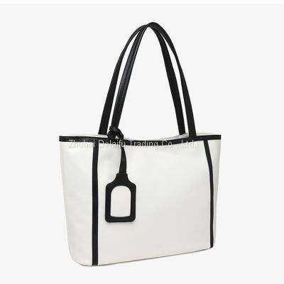 Portable Soft PU Tote Bag Female Large Capacity Shoulder Handbag photo-3