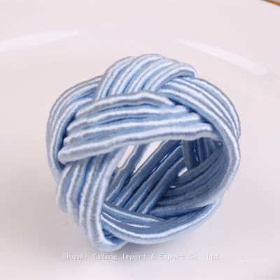 Blue Colored Weave Polyester Napkin Ring Holders For Wedding Decoration