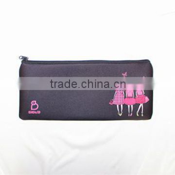 2014 new design. pencil bags, 3mm neoprene, heat-transfer printing, for girl students