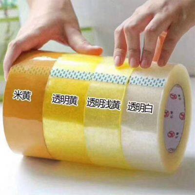 Carton Packaging Yellow Transparent Pack Opp Adhesive Packing Yellowish Tape