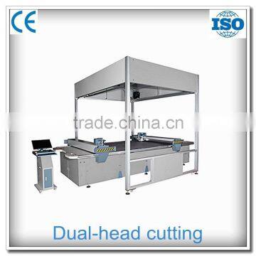 Furniture sofa materials of leather cloth PU cutting machine by dual heads