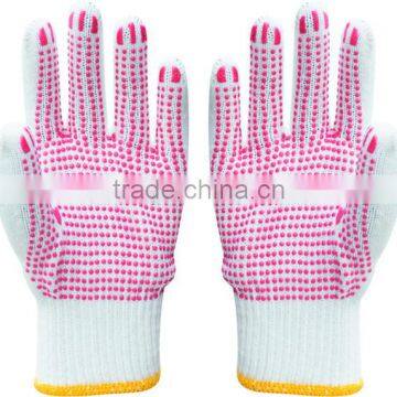 colorful work gloves with pvc dots