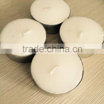 Large white tealight candle with aluminum cup