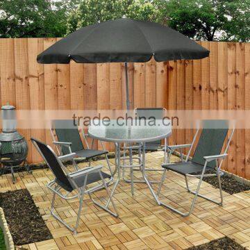 6 Pcs Garden Furniture Set Patio Set With Chairs, Table And Umbrella Outdoor