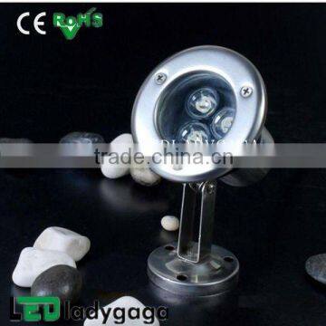 2012 DC12V / AC110-220V stainless steel led waterproof pool water light colorfull 3X1W OD115mm