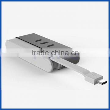 USB type C female to 3 ports USB 3.0 hub with RJ45 10/100/1000Mbps Gigabit lan adapter