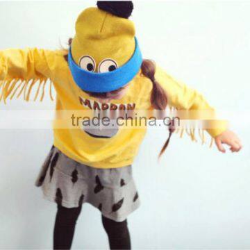 Fashion Cute Lovely Eyes Applique Fixed Kids Boys Girls Pompom Hat Beanie photo-2