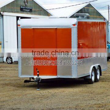 Orange Biaxial Traction Diner Food Truck for Sale Mobile Food Truck Mobile Food Trailer Fast Food Mobile Kitchen Trailer for Sal photo-4