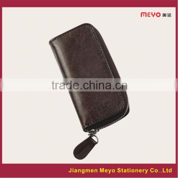 2015 New Commercial Promotional Customized Made Genuine Leather Zipper wallet